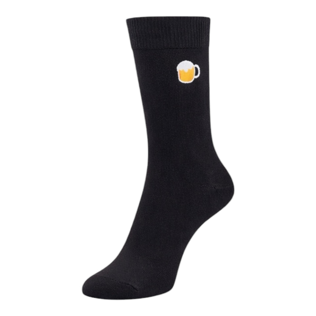 Men's 5pp Embroidery Black Fast Food Socks