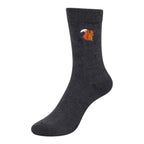 Men's 5pp Embroidery Charcoal Woodland Animals Socks