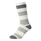 Men's 4pp Grey Rugby Stripe Casual Boot Socks
