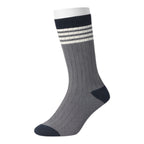 Men's 4pp Grey Rugby Stripe Casual Boot Socks