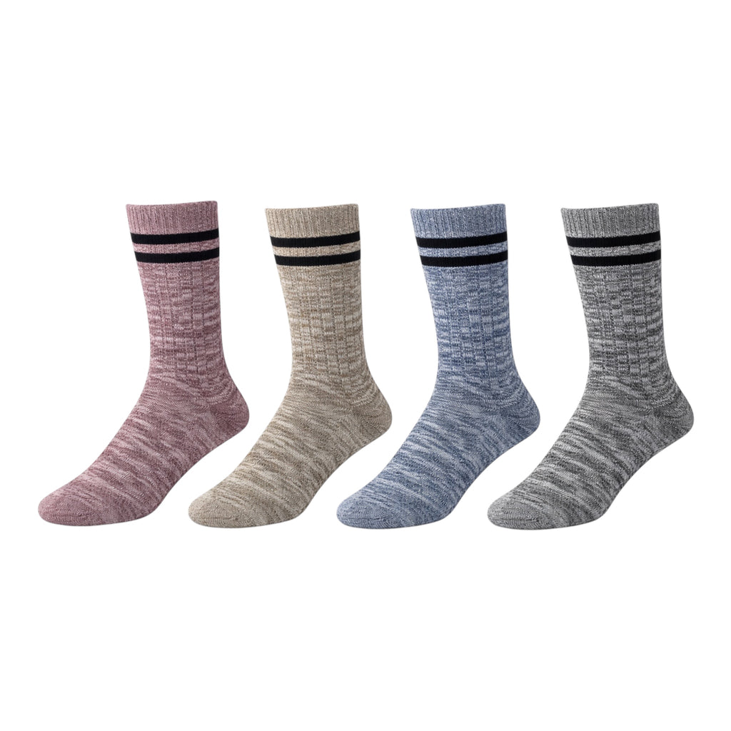 Men's 4pp Natural Sporty Twist Casual Boot Socks
