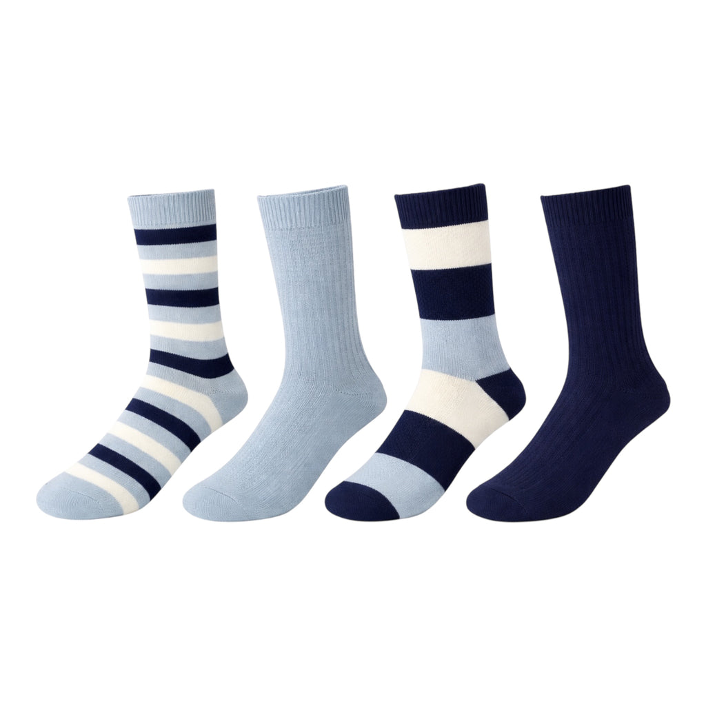 Men's 4pp Nautical Stripe Casual Boot Socks