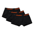 3 Pack Mens Boxers Black Orange Contrast