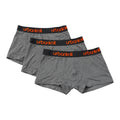 3 Pack Mens Boxers Charcoal Orange Contrast