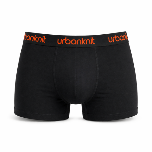 3 Pack Mens Boxers Black Orange Contrast