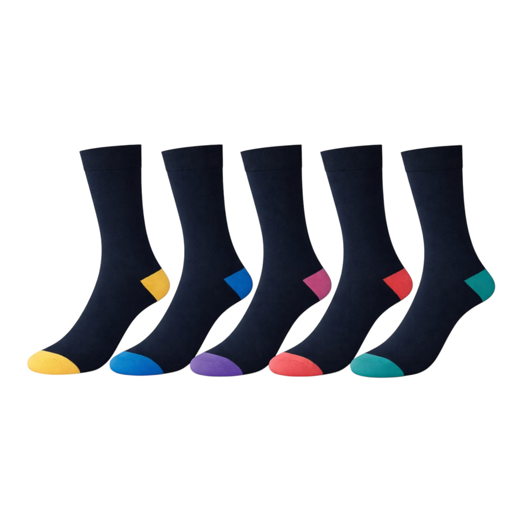 Men's 5pp Heel and Toe Ankle Socks - Jewel Tones
