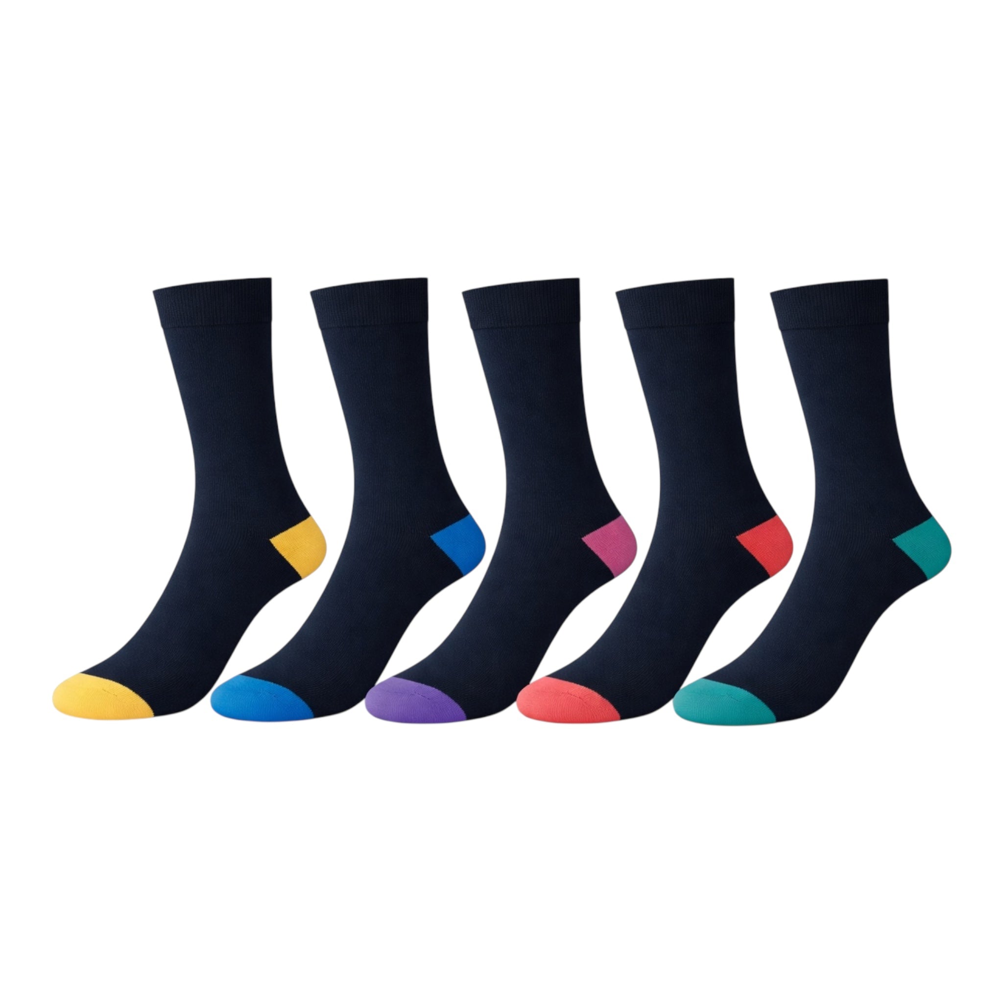 Men's 5pp Heel and Toe Ankle Socks - Jewel Tones