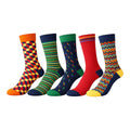 Men's 5pp Bright Ankle Socks - Zig Zag