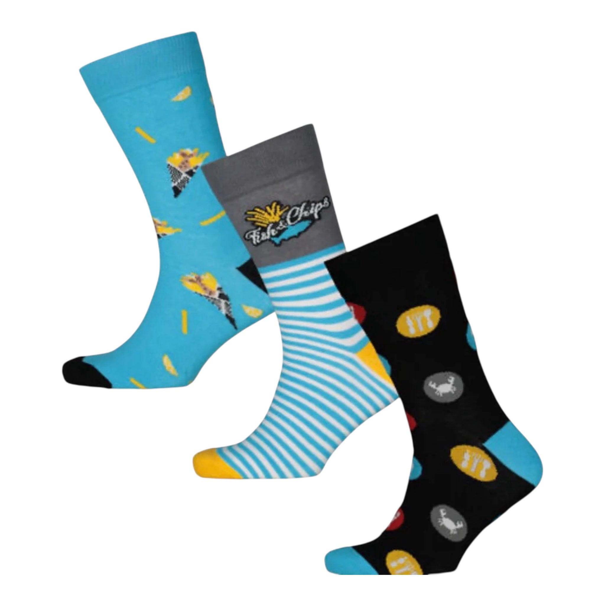 Men’s 3-Pair Sock Gift Box - Fish & Chip Pack