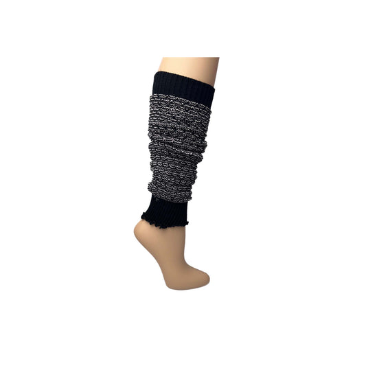 Ladies Black & White Waffle Leg Warmer