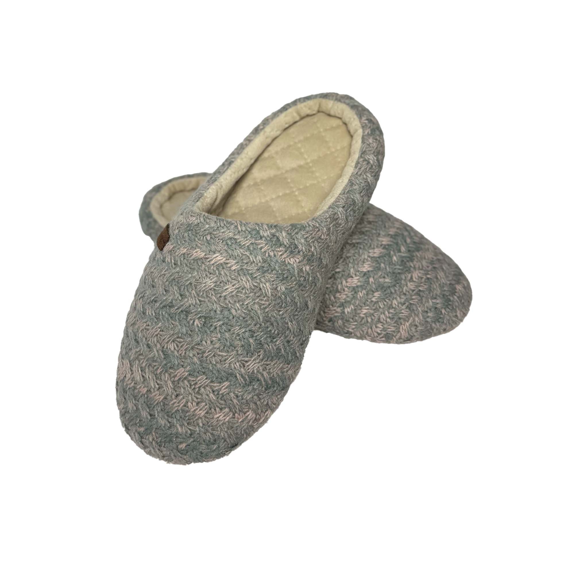 Ladies Basket Weave Cream Slippers