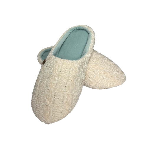 Ladies Cream Chenille Slipper