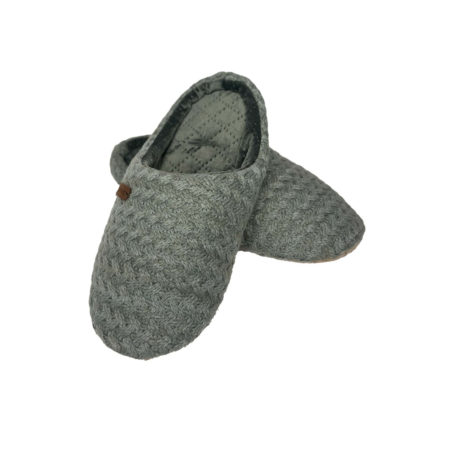 Ladies Basket weave Grey Slipper