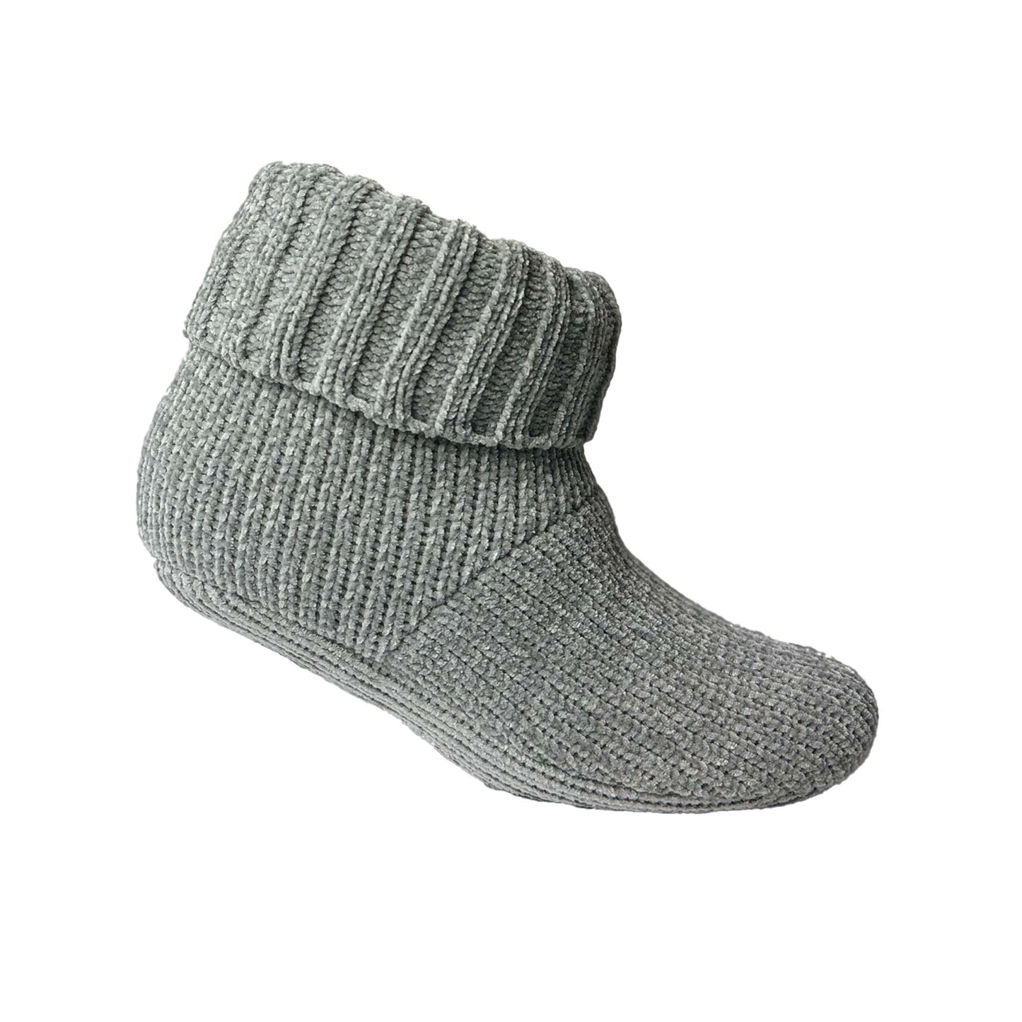 Ladies Grey Chenille Bootie