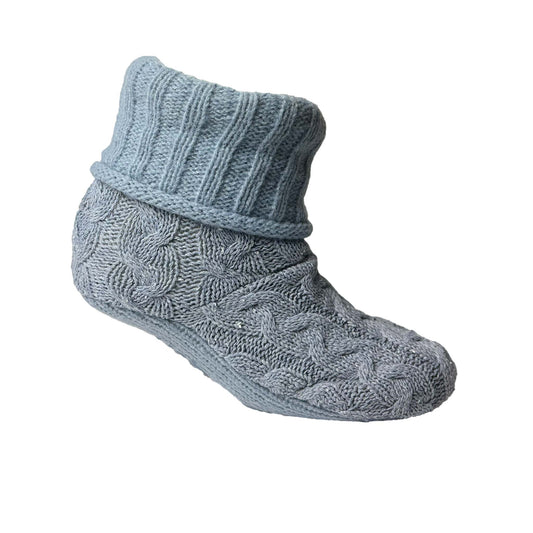 Ladies Powder Blue Cable Bootie