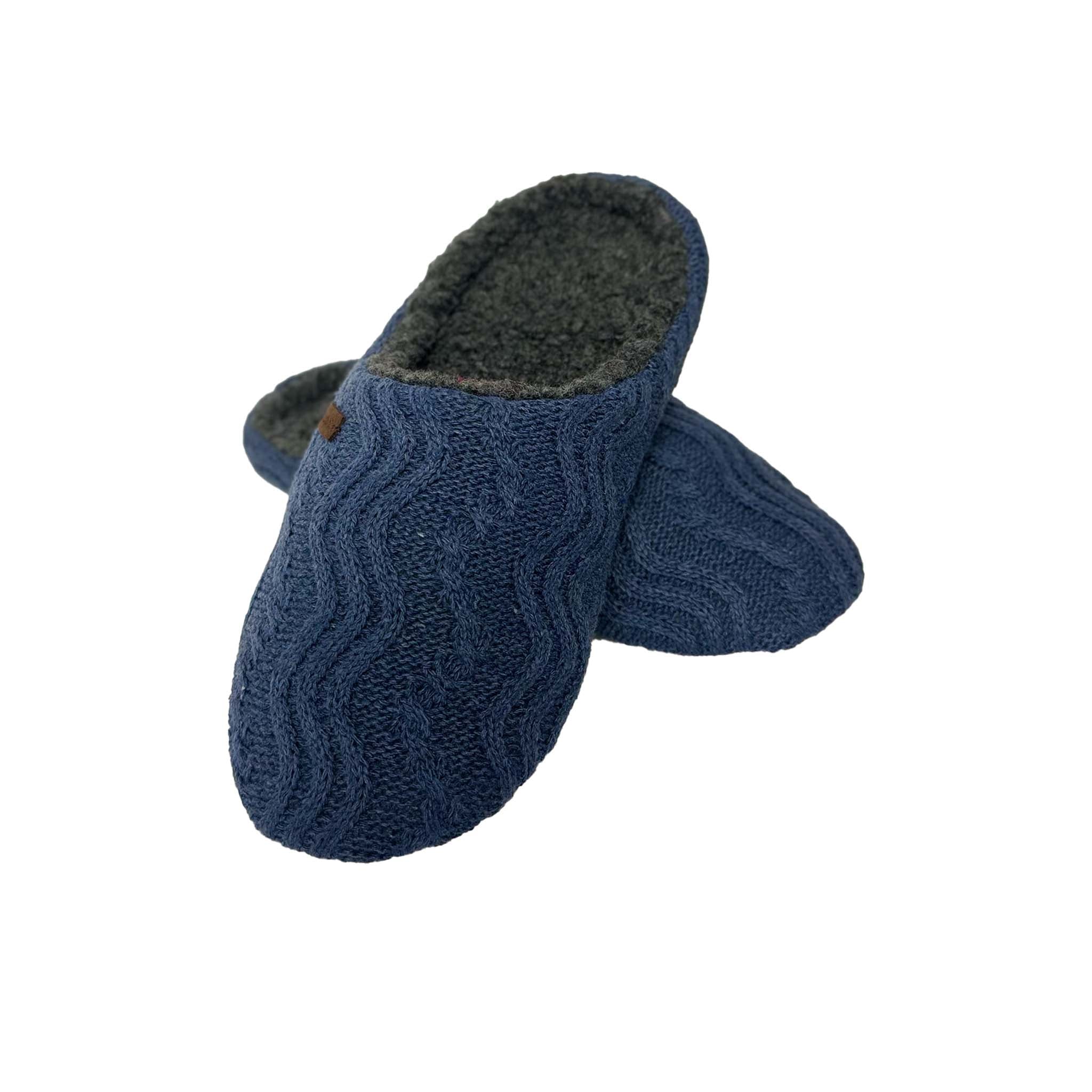 Men's Denim Cable Wave Slippers