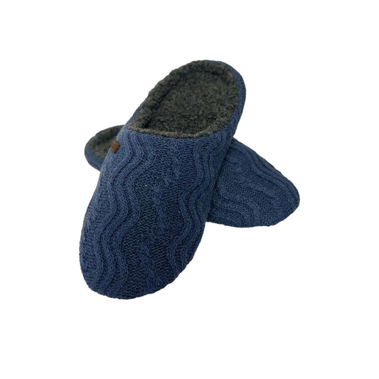 Men's Denim Cable Wave Slippers