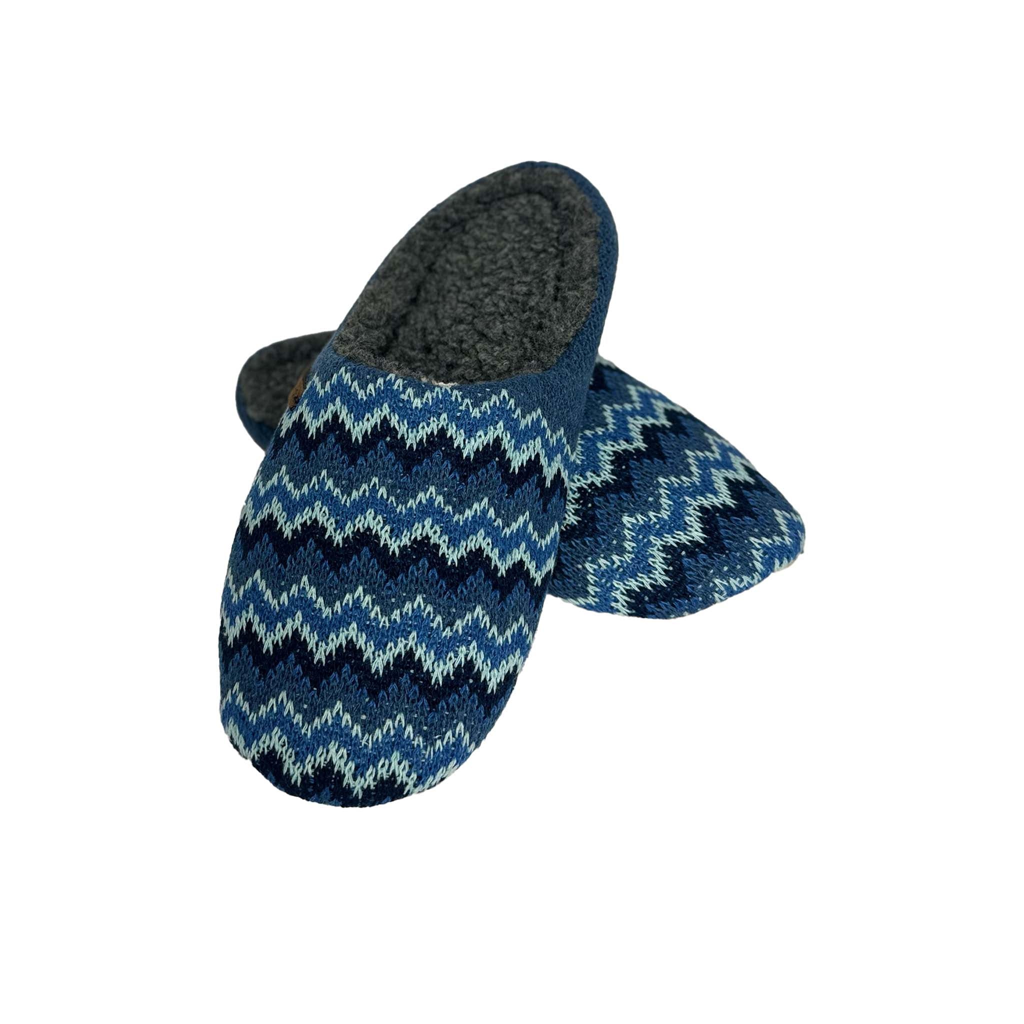Men's Ocean Blue Chevron Slippers