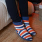 Men's Orange Rugby Stripe Bootie