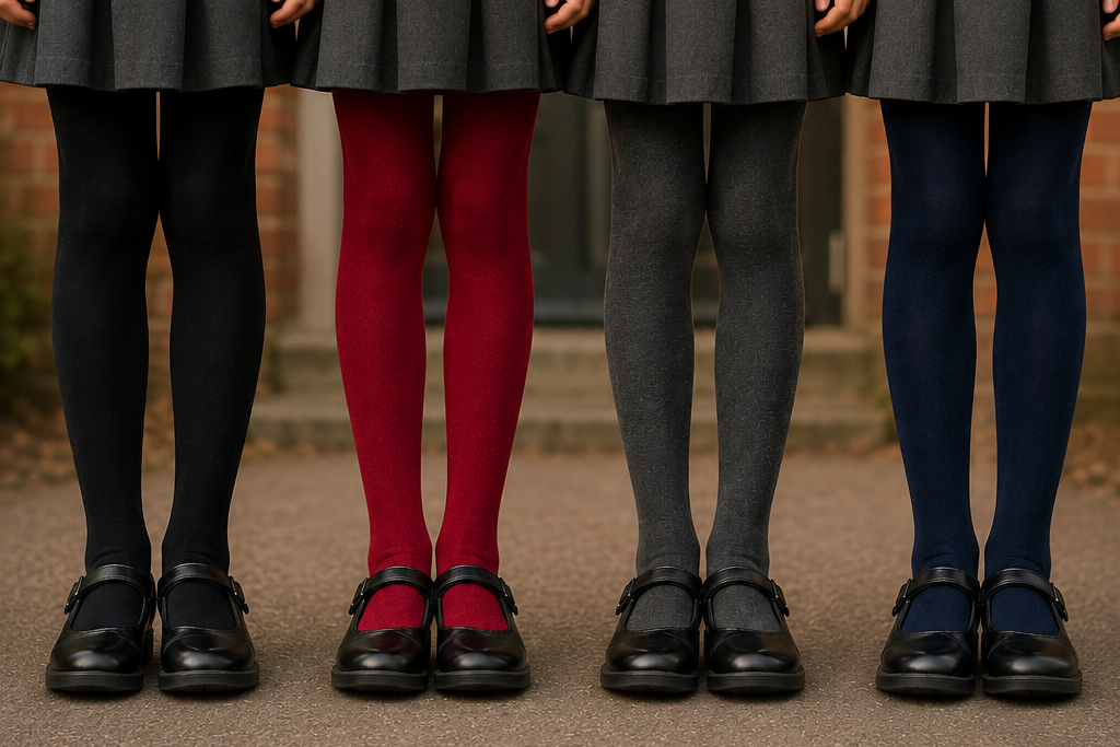 KIDS COTTON SCHOOL TIGHTS - 2 PAIR PACK