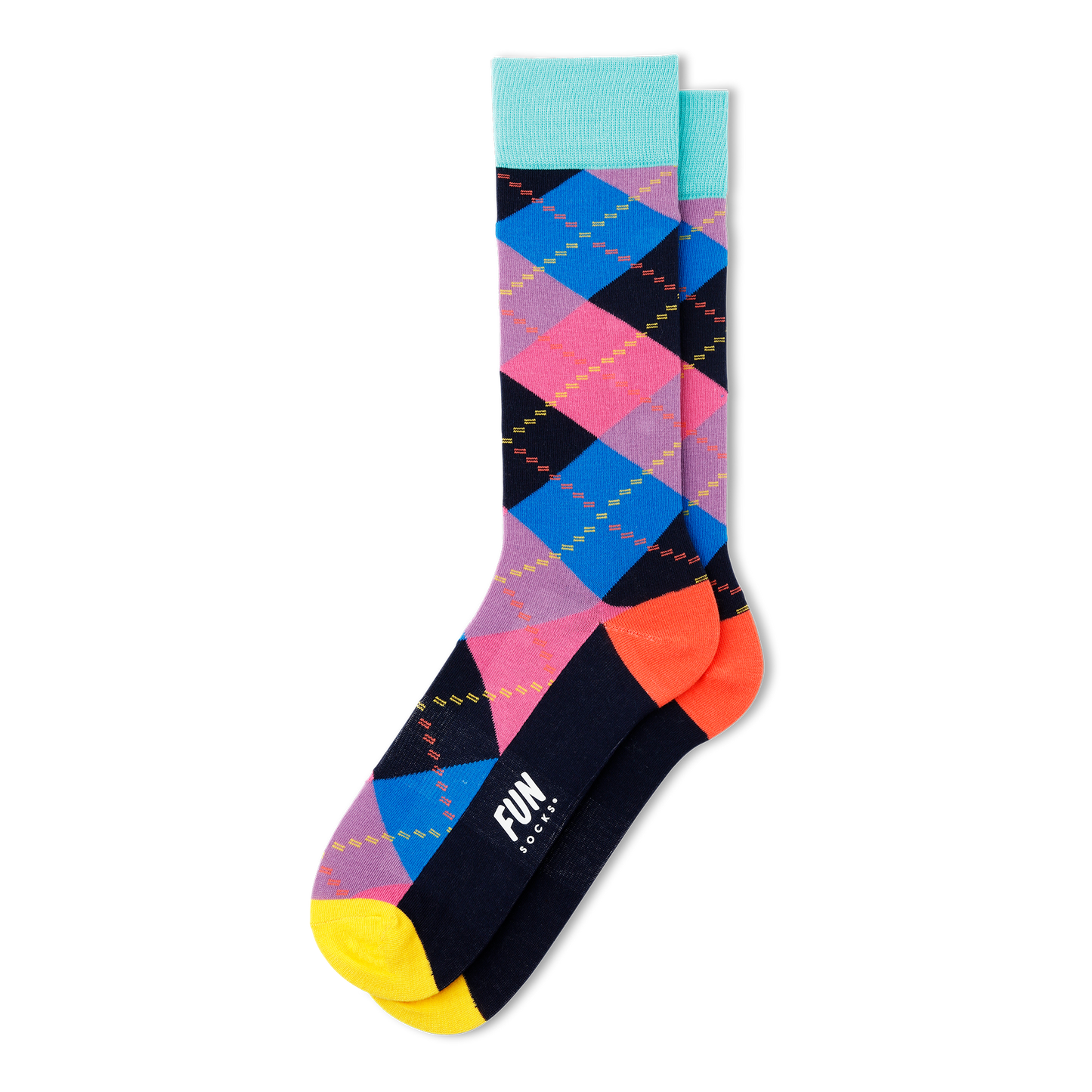 Men's Black Argyle Fun Socks