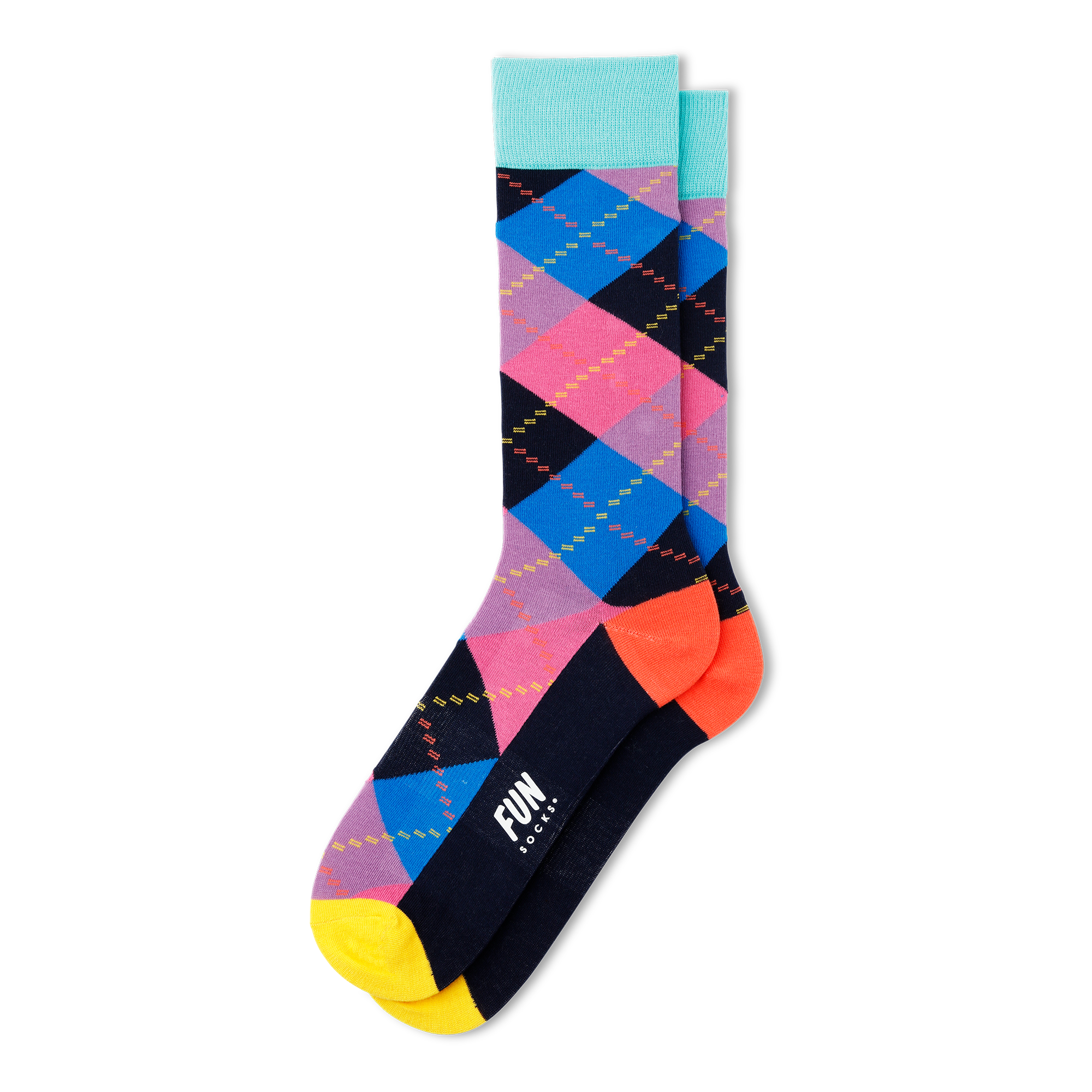 Men's Black Argyle Fun Socks