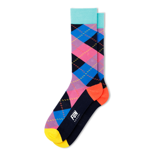 Men's Black Argyle Fun Socks