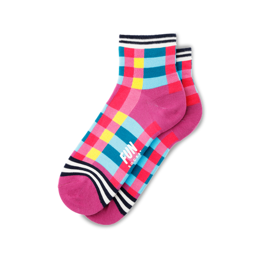 Ladies Checked Anklet Fun Socks