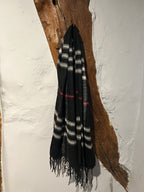 Men's Black Cream Check Print Scarf