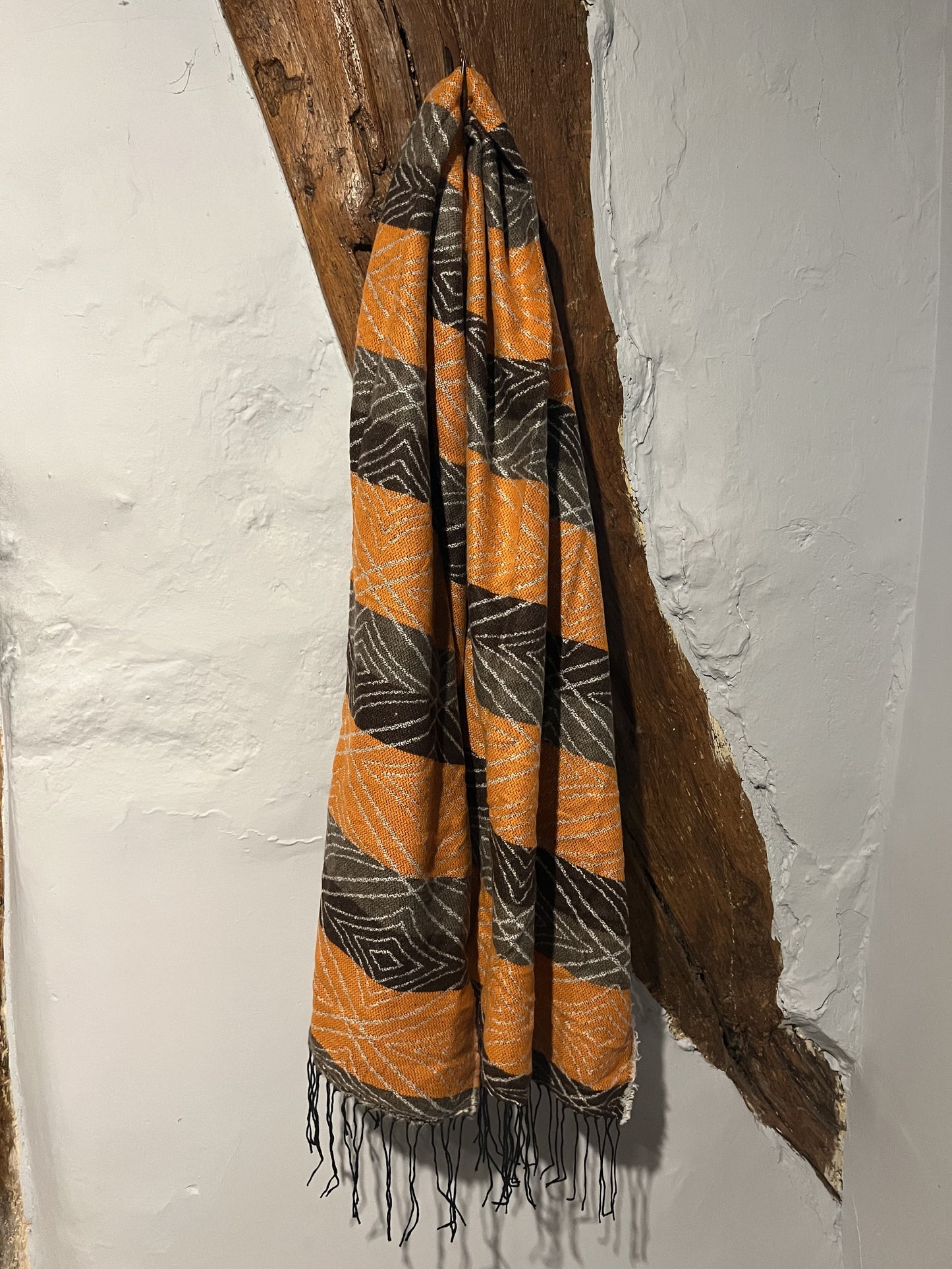 Men's Orange & Brown Lightweight Diamond Scarf