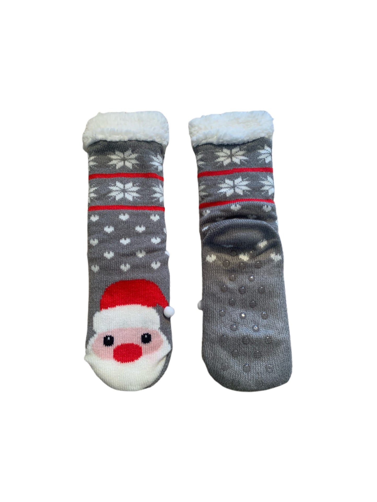 Ladies Santa Pom Pom Hat Lounge Sock Gift Box