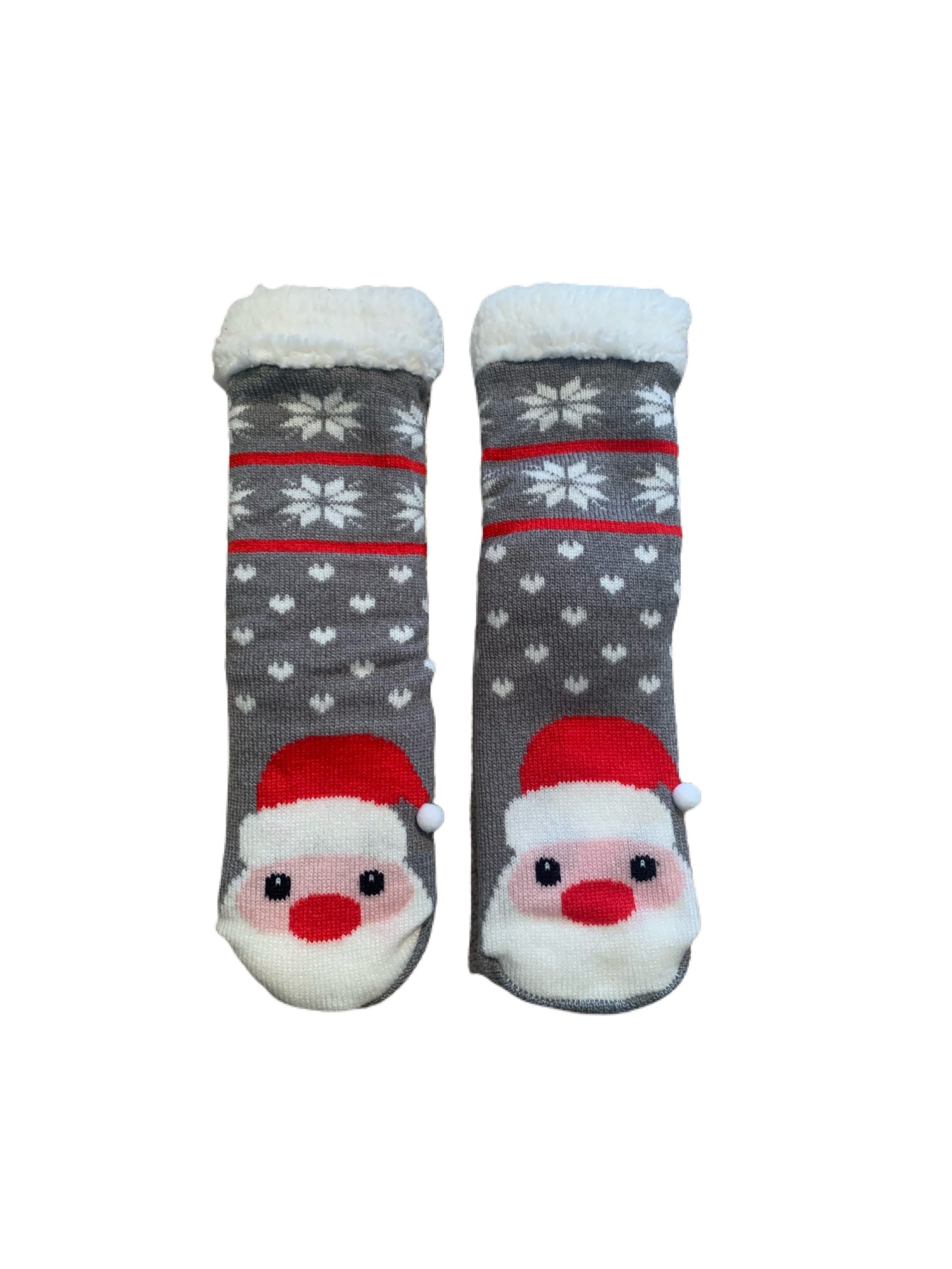 Ladies Santa Pom Pom Hat Lounge Sock Gift Box