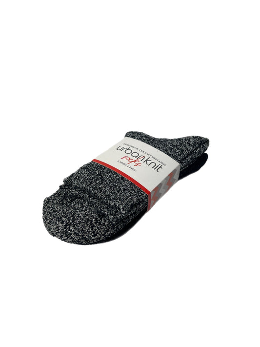 Ladies 2PP Dark Colours Pretty Ankle Socks