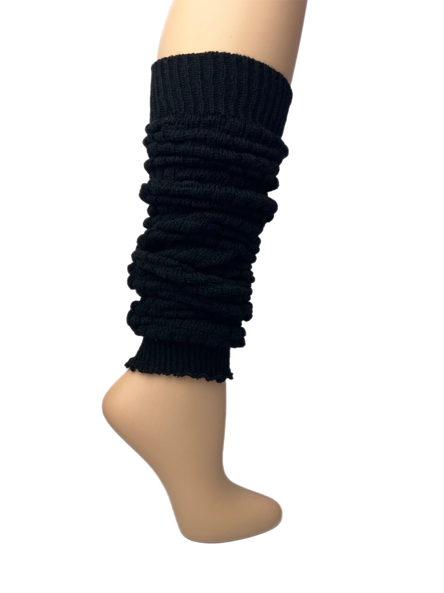 Ladies Black Waffle Leg Warmer