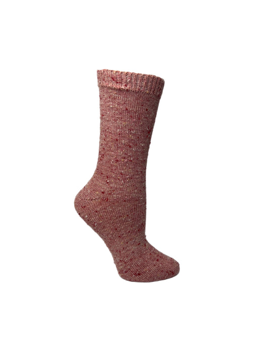 Ladies Shangtung Blossom Pink Jaspe Sock