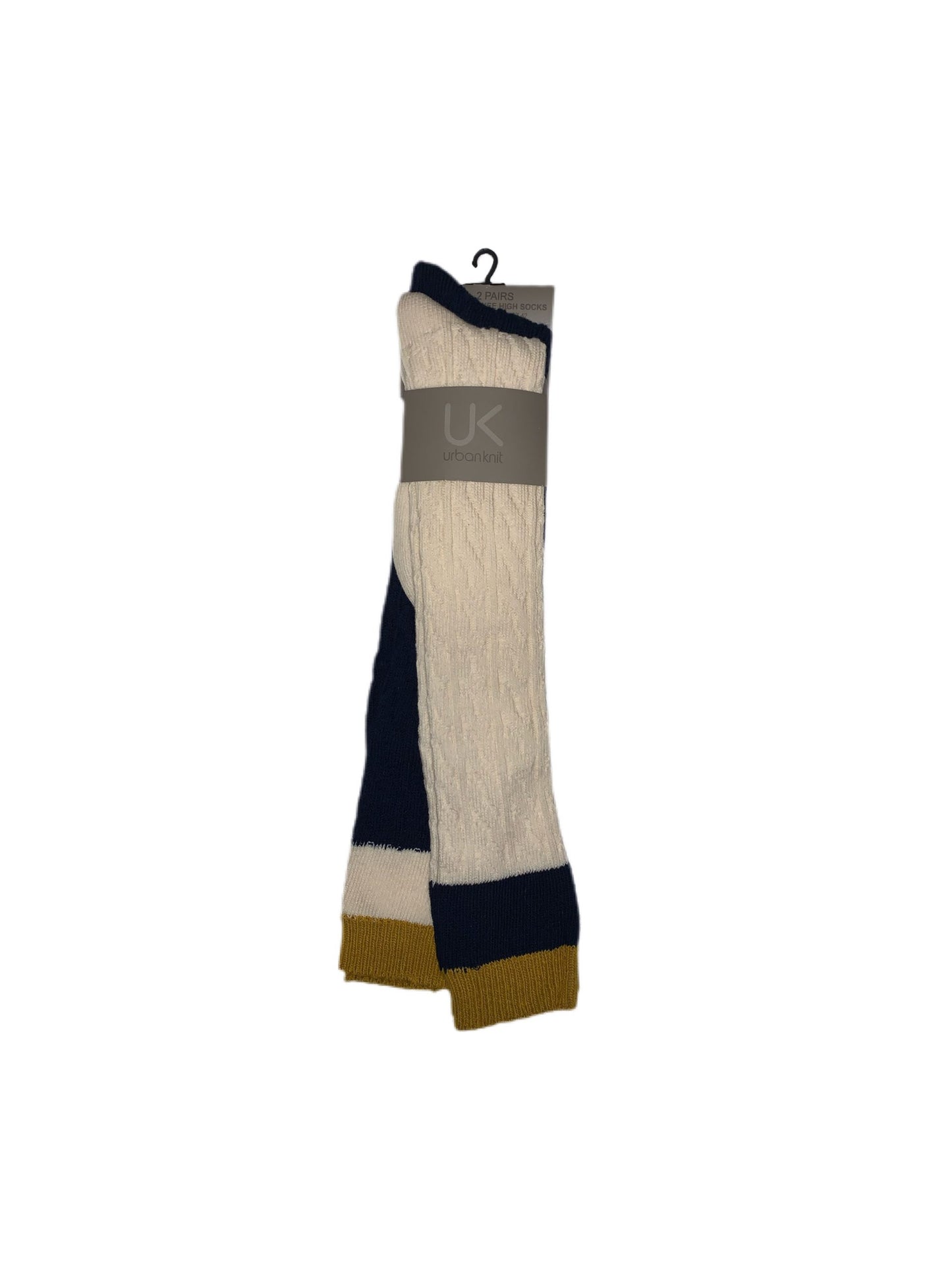 Ladies Navy Cream Knee High