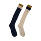 Ladies Navy Cream Knee High