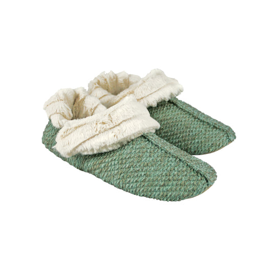 UK1165 Tiered Green Fur Lined Slippers
