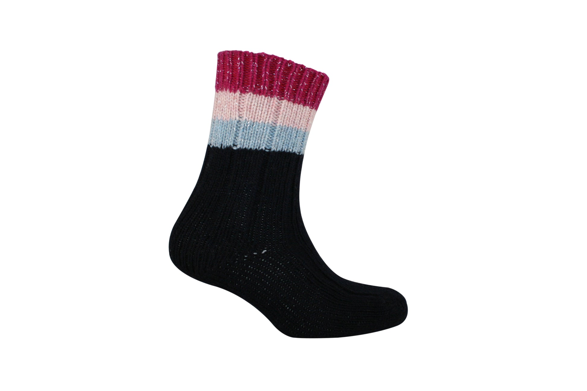 UK1676 Navy Shimmer Stripe Sock