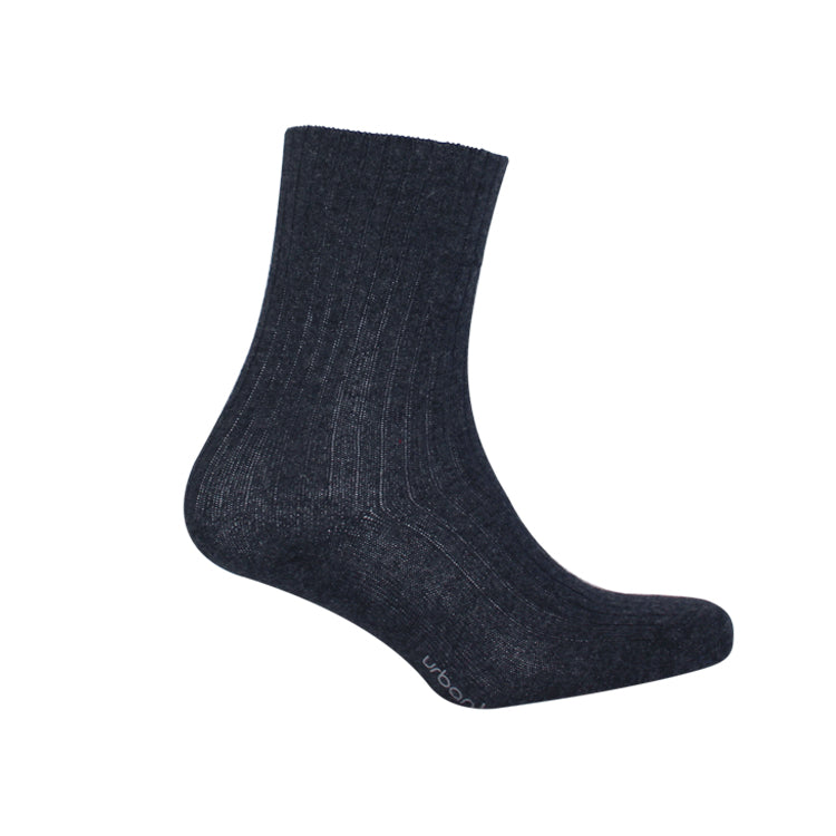 Ladies Charcoal Cashmere Rib Socks