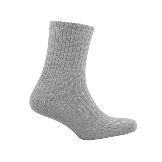 Ladies Grey Cashmere Rib Sock