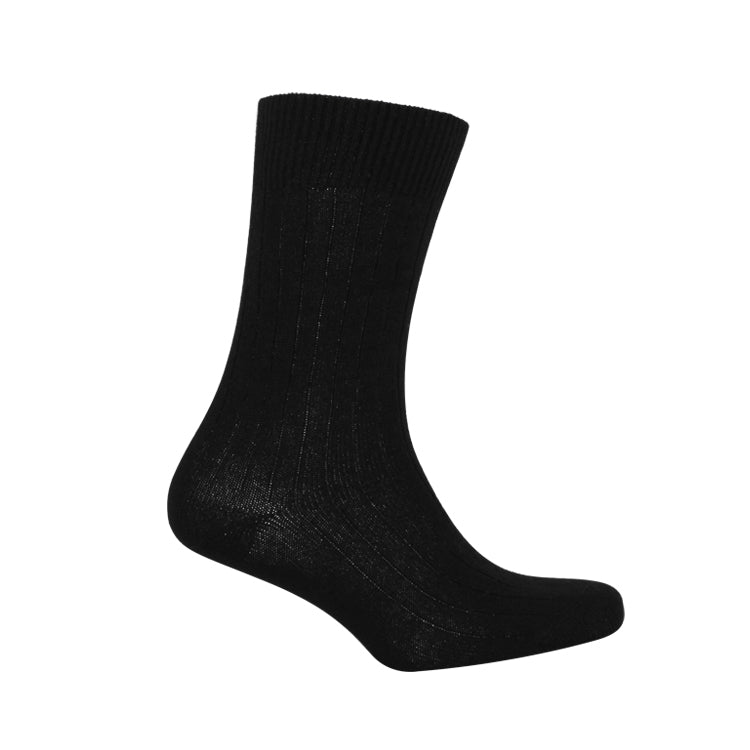 Men's Black Rib Cashmere Socks