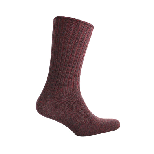 Men's Burgundy Swift Rib Sock - Made in UK