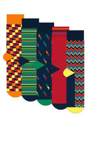Men's 5pp Bright Ankle Socks - Zig Zag