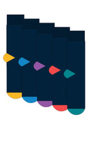 Men's 5pp Heel and Toe Ankle Socks - Jewel Tones