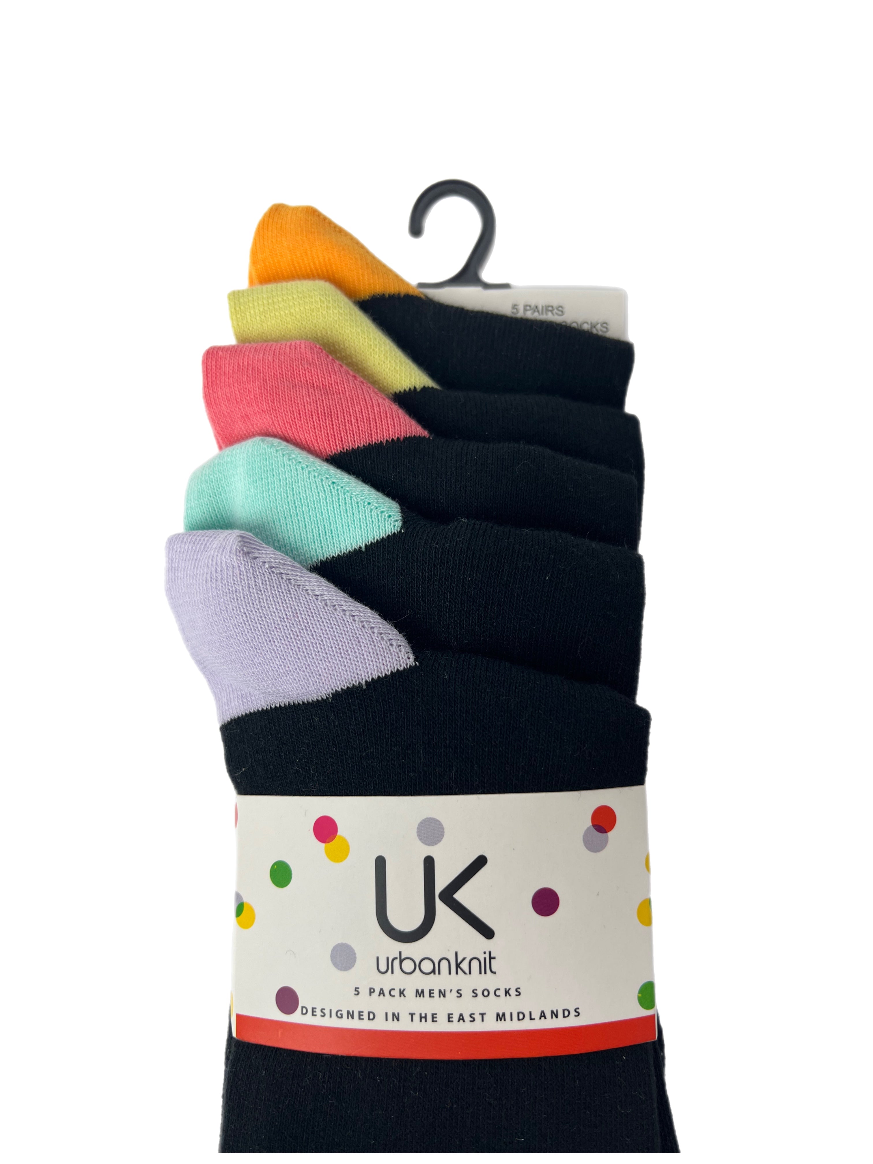 Men's 5pp Heel and Toe Ankle Socks - Pastel