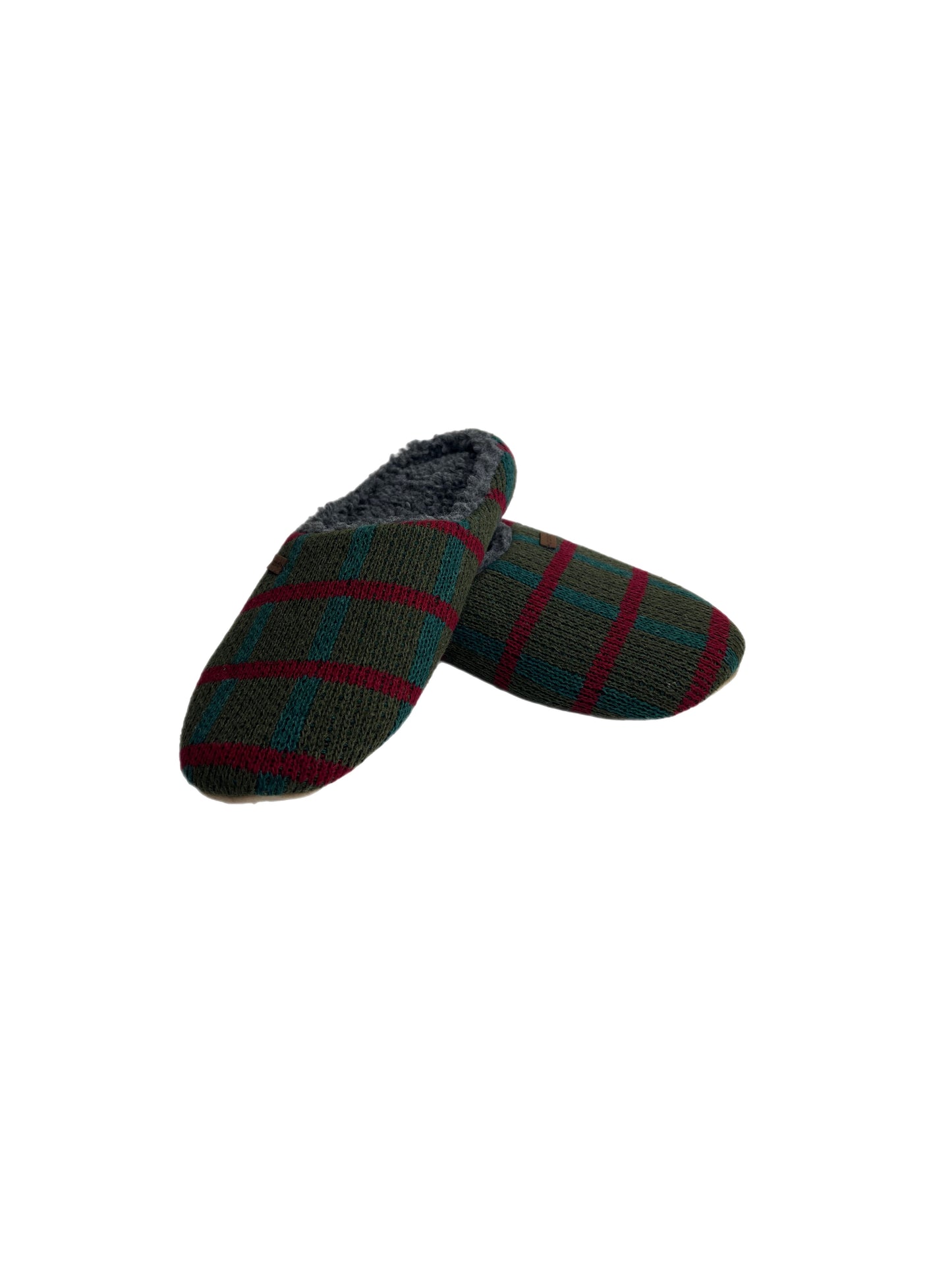 Men's Olive Check Cosy Slipper