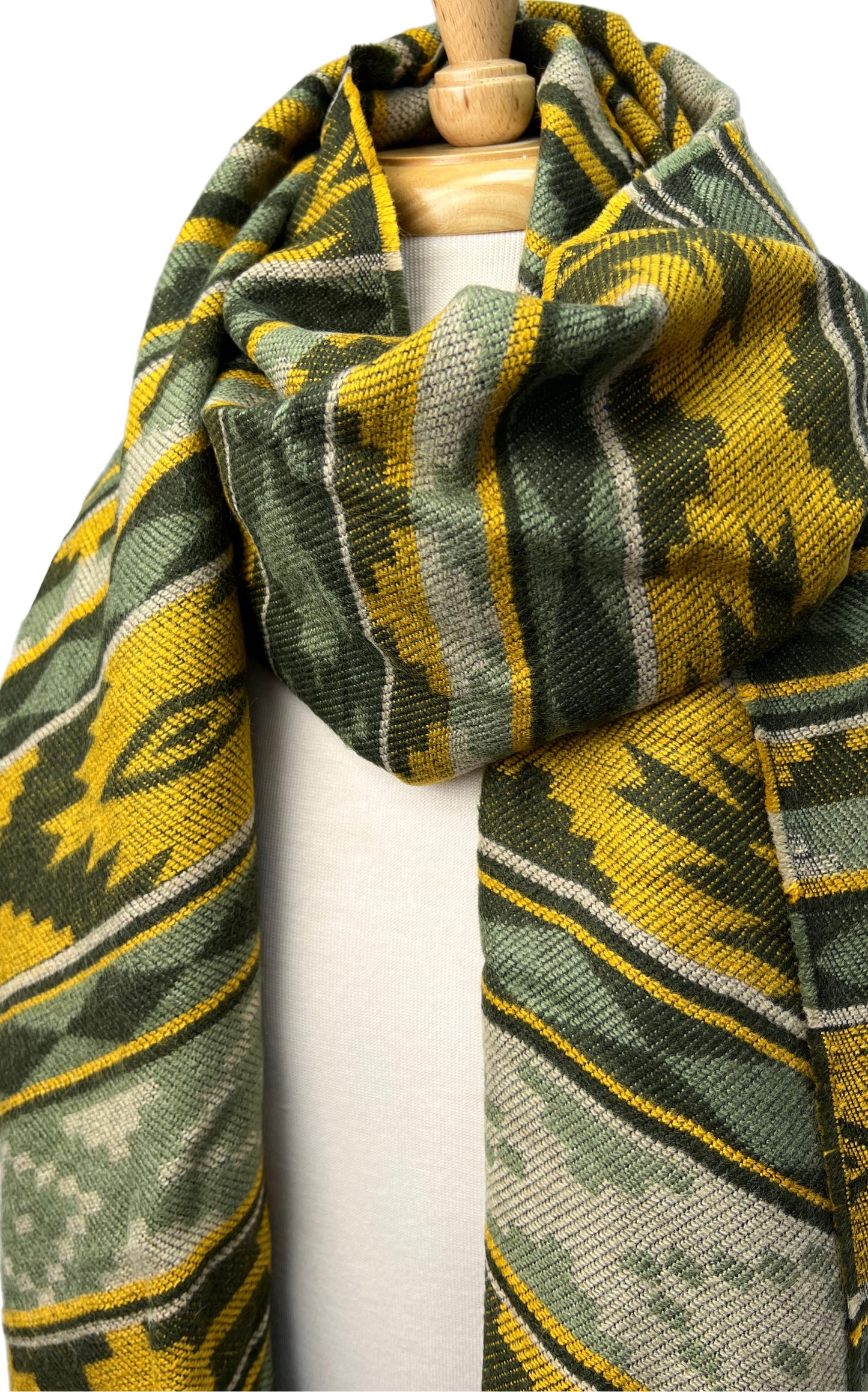 Ladies Green Lightweight Aztec Scarf