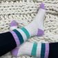 Ladies 2PP Super Soft Mint Lilac Lounge Socks