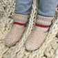Ladies Cream Pink Woven Bootie
